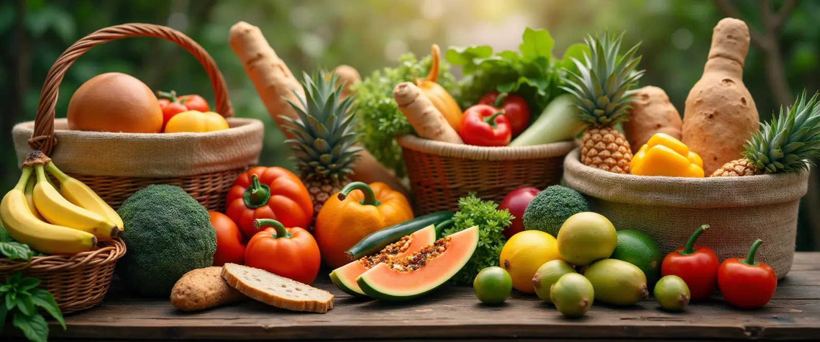 Paniers anti-gaspi Glan'Market avec fruits et légumes en Guadeloupe